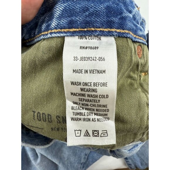 Todd Snyder Mens SLIM FIT SELVEDGE JEAN IN DESTROYED BROOME WASH Size 32x30 - Picture 9 of 13